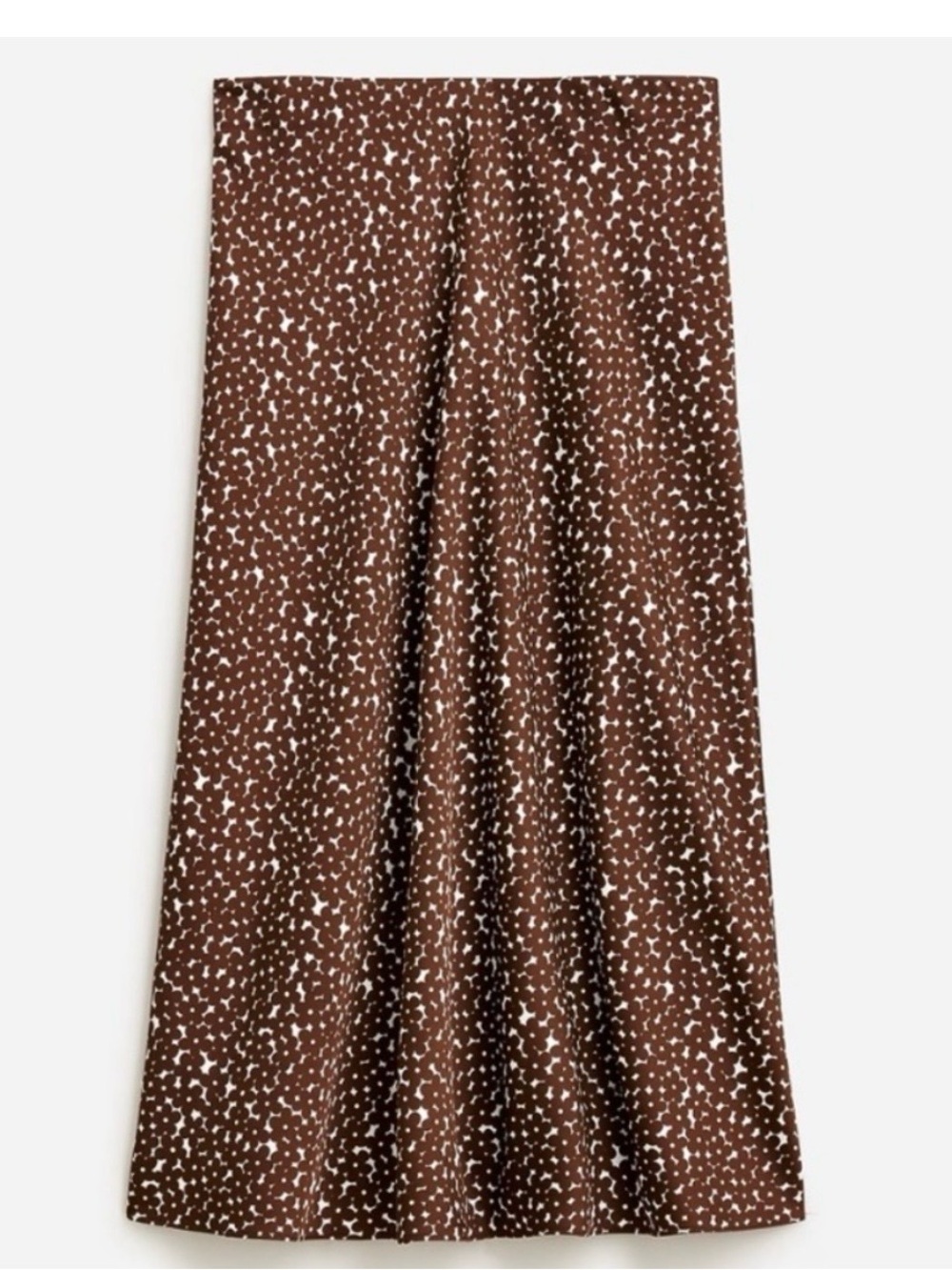 J. CREW- Gwyneth Long Slip Silk Skirt Mocha Brown and White Size 3X